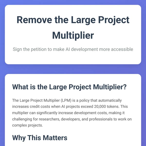 Remove the Large Project Multiplier - Petition