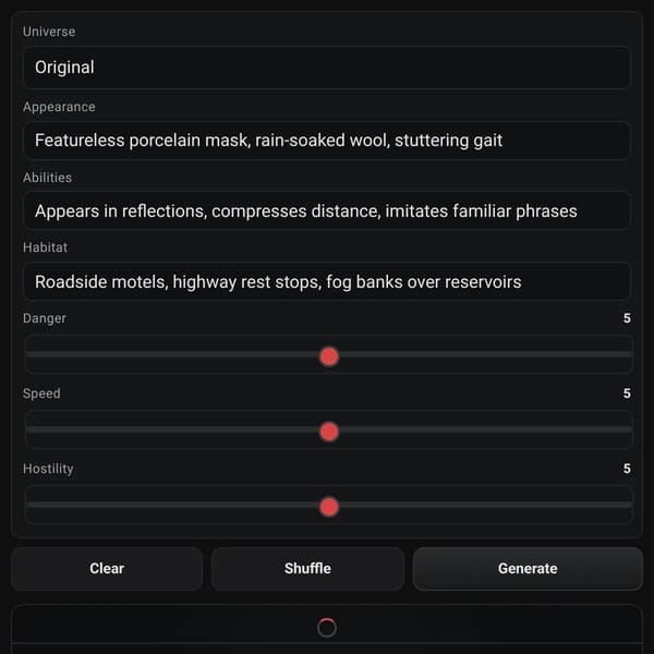 Analog Horror Monster Generator