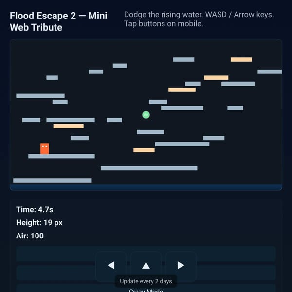 Flood Escape 2 — Mini Web Tribute