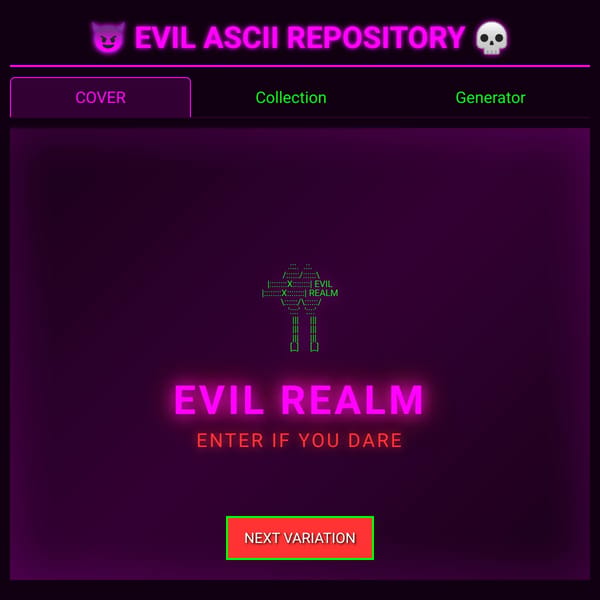 The Evil ASCII Art Repository