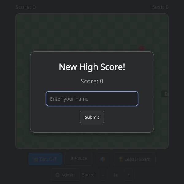Snake game but a bot is playing