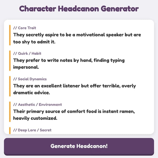 Headcanon Generator