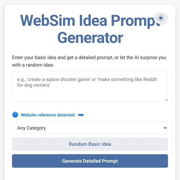 WebSim Idea Prompt Generator