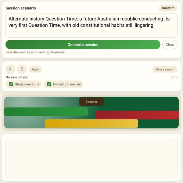 Question Time Simulator