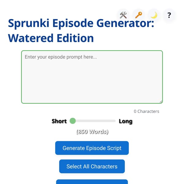 Sprunki Episode Generator: Watered Edition