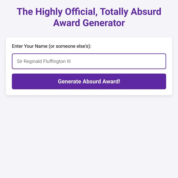 Absurd Award Generator