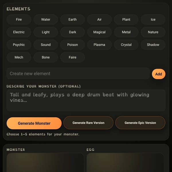 Monster Creation Simulator