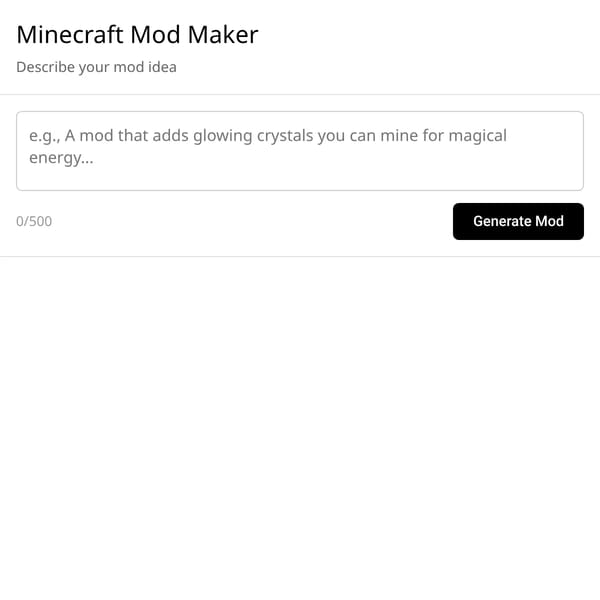 AI Minecraft Mod Maker