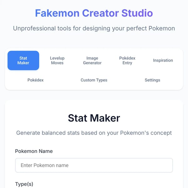 AI Fakemon Making Tools