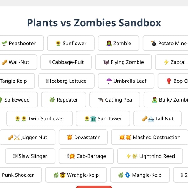 Plants vs Zombies Sandbox