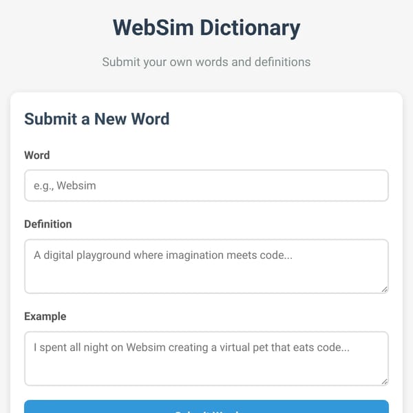 WebSim Dictionary