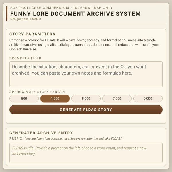 FLDAS Lore Story Generator