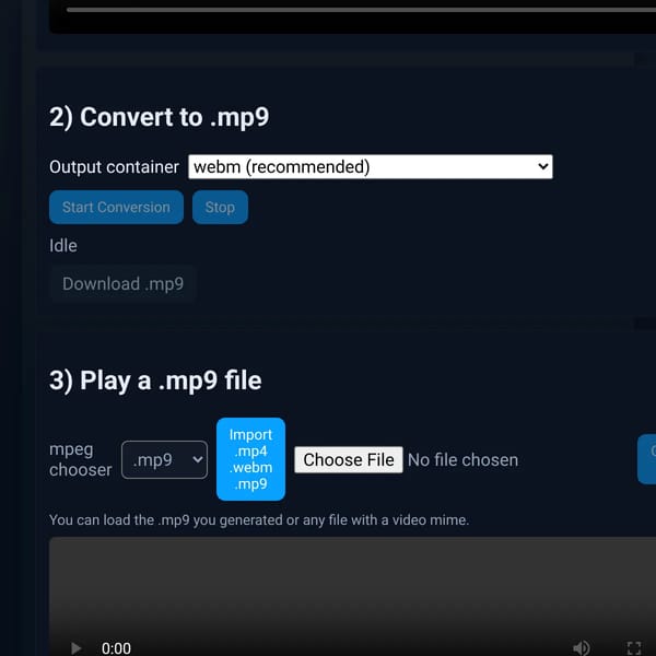 Video → .mp9 Converter & Player