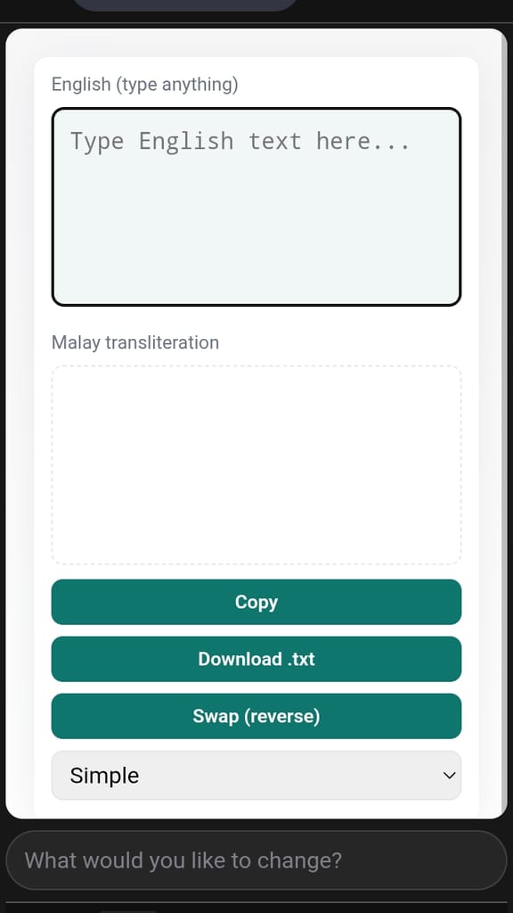 English → Malay Transliteration