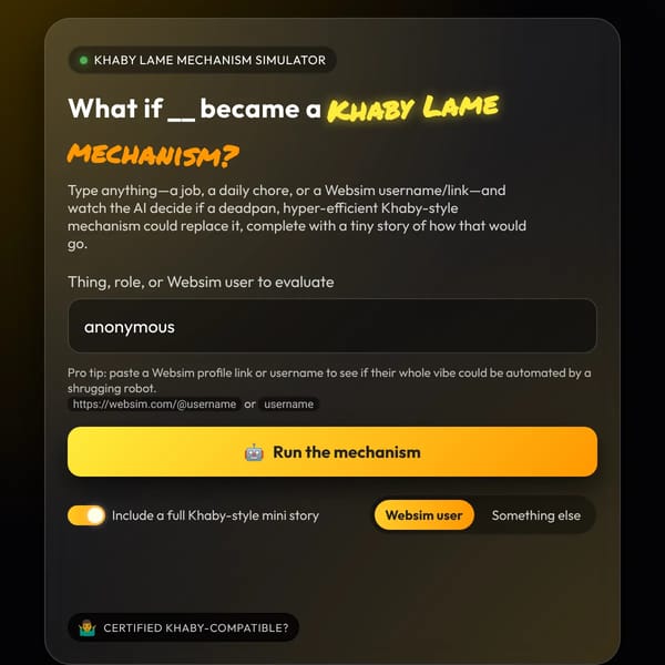 What If you Became a Khaby Lame Mechanism