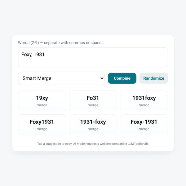 AI Word Combiner