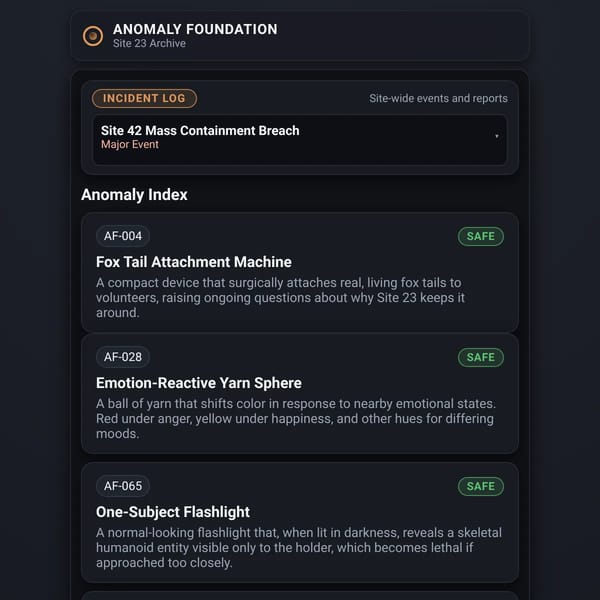 Anomaly Foundation Site 23