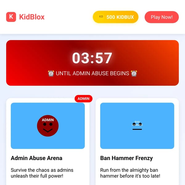KidBlox - Admin Abuse Countdown!