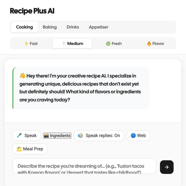 Recipe Plus AI - Creative Recipe Generator