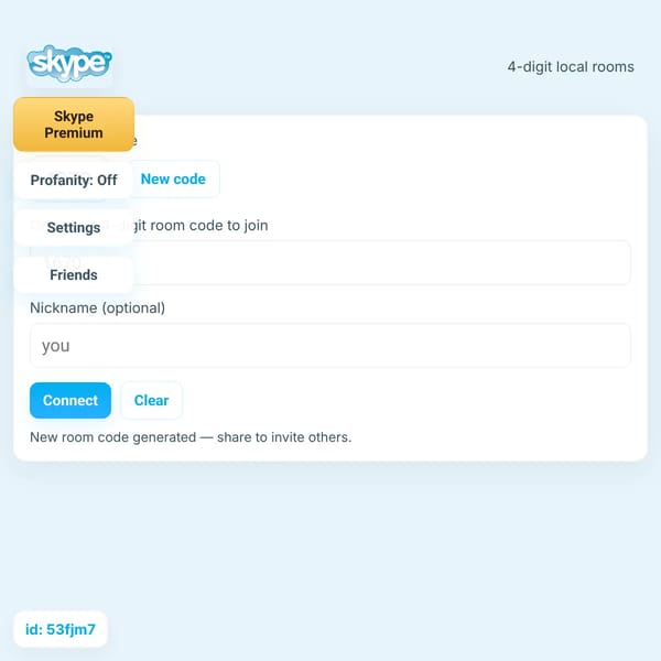 4-digit Room Chat