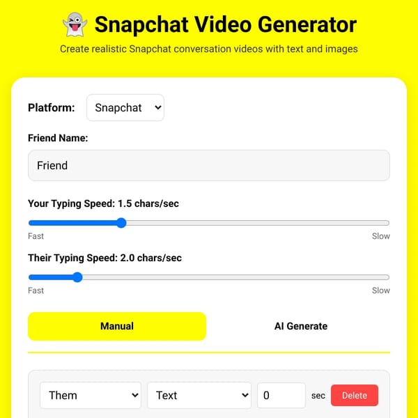Snapchat Video Generator