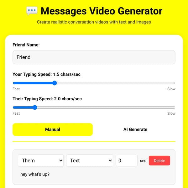 >Messages video generator+