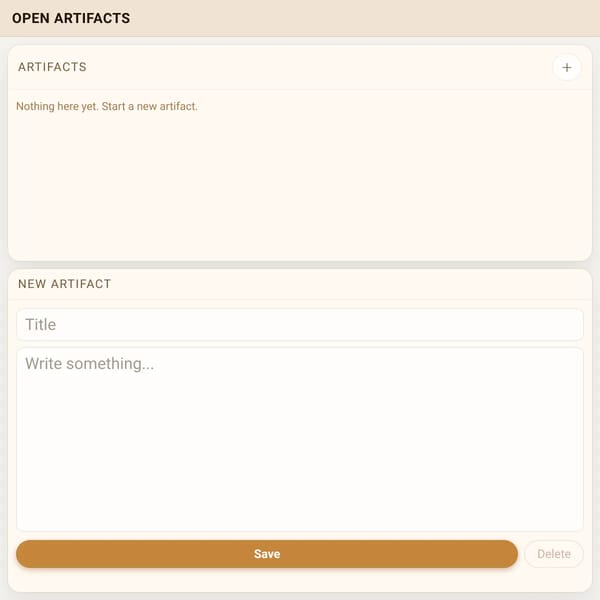 Open Artifacts