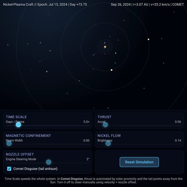 Nickel-Plasma Craft – Solar System Sim