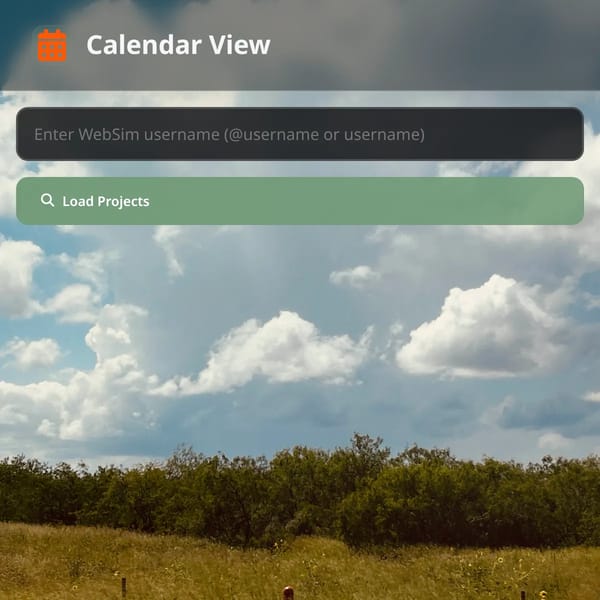 Calendar View - WebSim Project Dates And Analytics