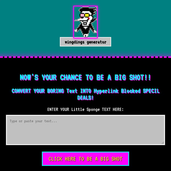Text to [[SPAMTON]] Generator