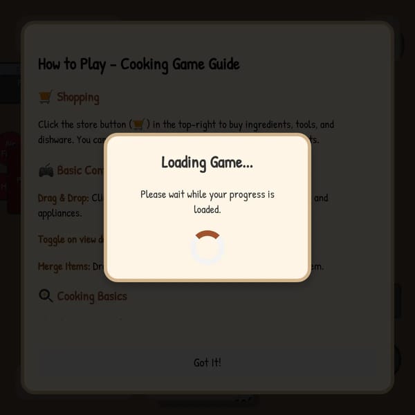 Interactive Cooking Game (iphone not supported)