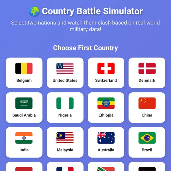 Country Battle Simulator