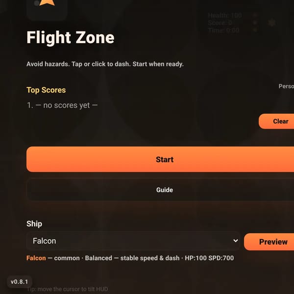 Cursor-Follow Ship — Avoid Hazards