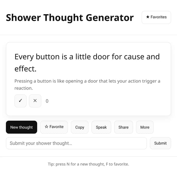 Shower Thought Generator