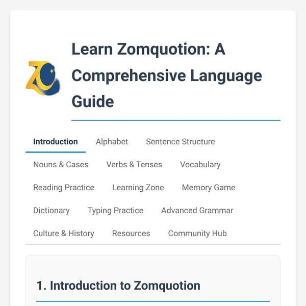 Zomquotion Language Learner/Teacher