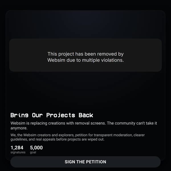 Websim is about to replace projects