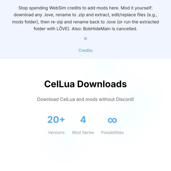 CelLua Download (Bobhide Main)
