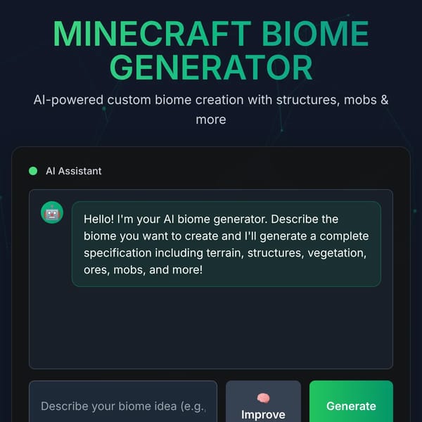 AI Minecraft Biome Generator