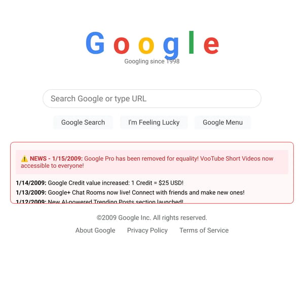 google but it updates forever
