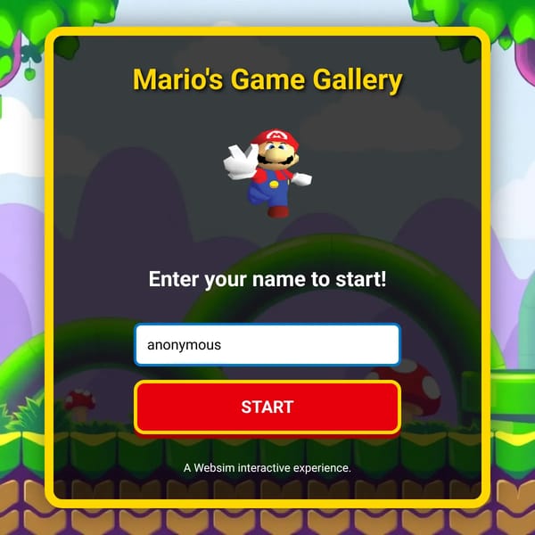Mario's Game Gallery (Websim Edition)