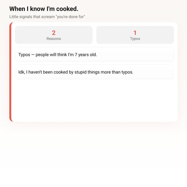 When I know I'm cooked.