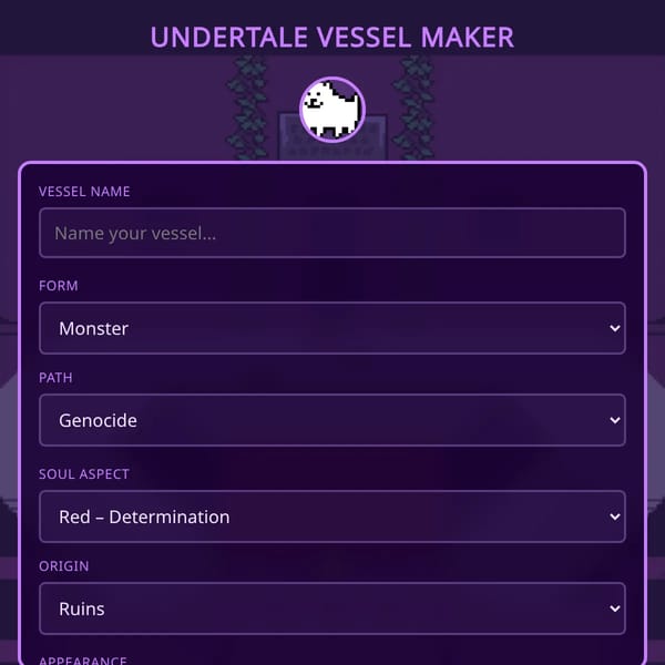 Undertale Vessel Maker