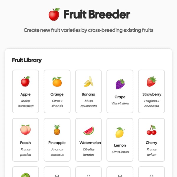 Fruit Breeder - AI-Powered Fruit Creation