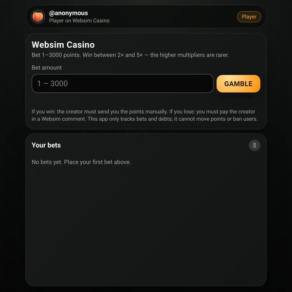 Websim Casino (BETA)