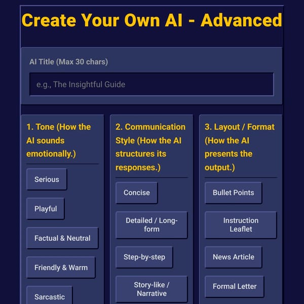 Create Your Own AI - Advanced