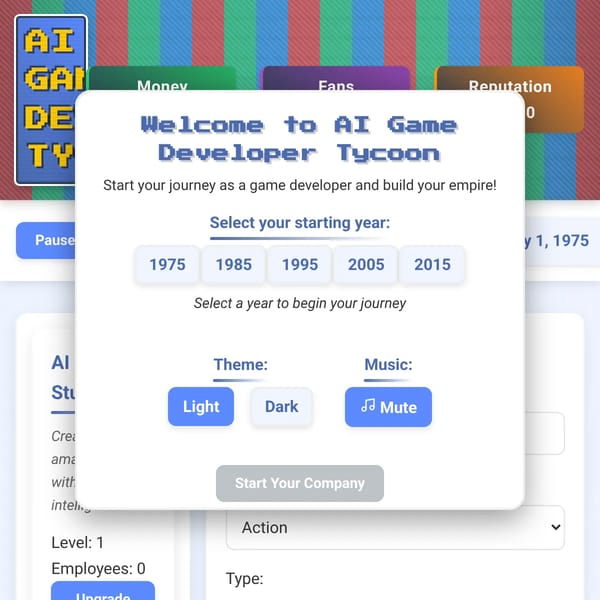 AI Game Developer Tycoon but easier