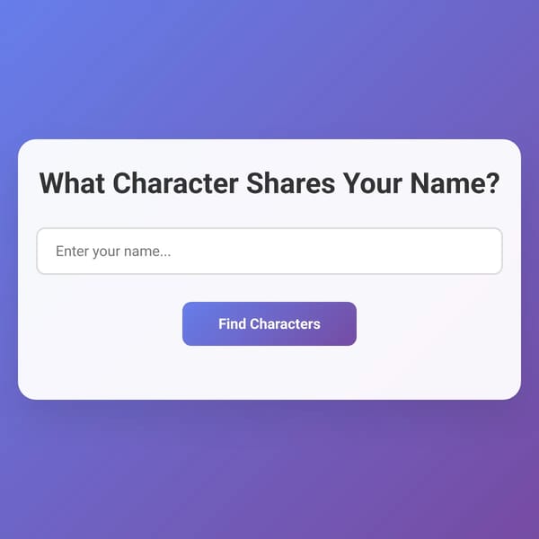 What Character Shares Your Name?