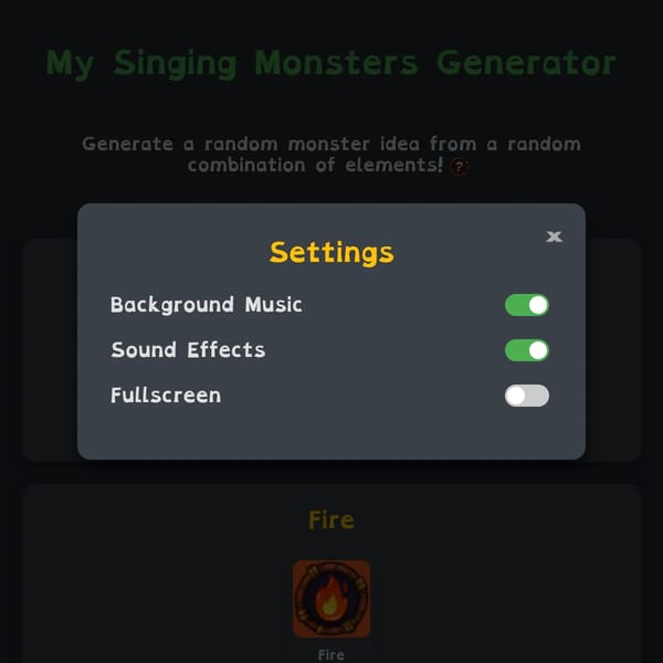 My Singing Monsters Generator