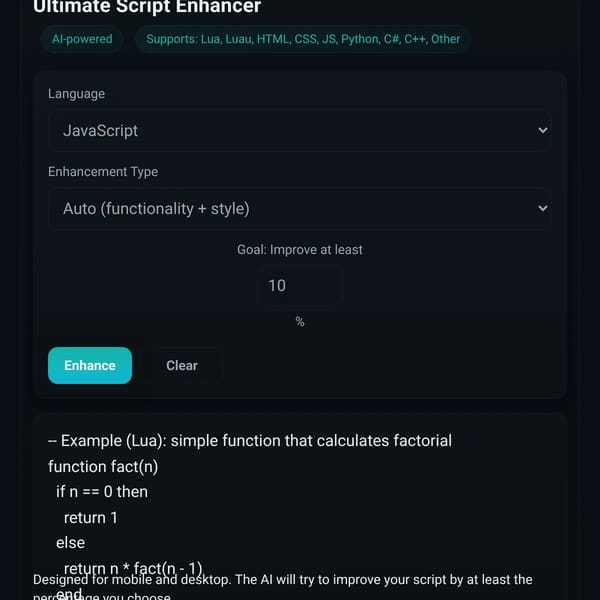 Ultimate Script Enhancer