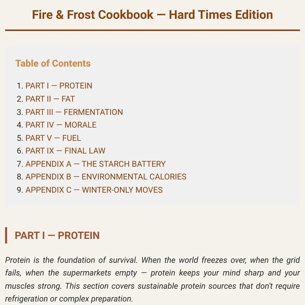 Fire & Frost Cookbook — Hard Times Edition